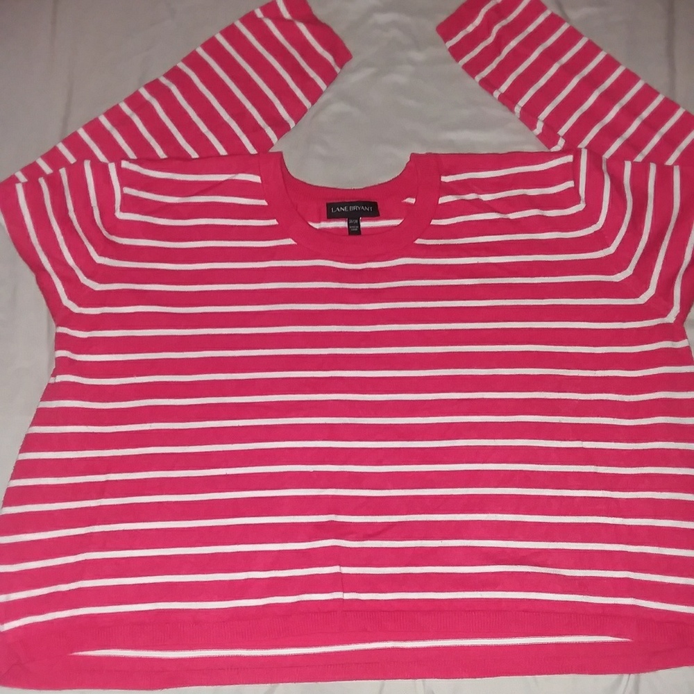Cropped Red and White Stripe Sweater